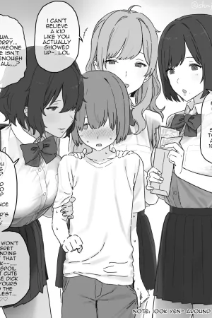 Isshoukenmei tameta okozukai juuman de enjo kousai o boshuu shitara gokuaku oneesan sannin ni me o tsukerarete shimai, tekitou ni shasei saserareta ageku sekkusu mo shite nai noni juuman zengaku fundakureru kawaisou na otoko no ko