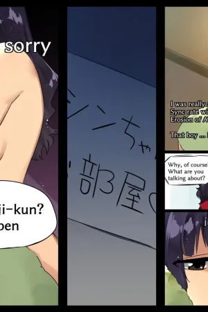 Misato trying to entangle Shinji